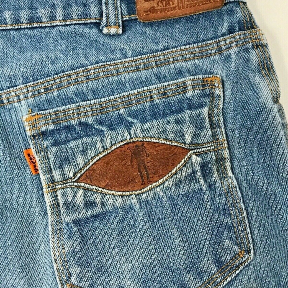 VTG RARE Levis Jeans Back Pocket Leather Corduroy